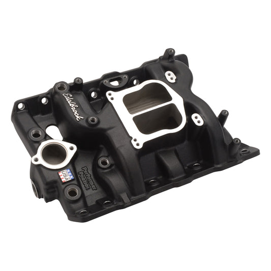 Edelbrock Performer Intake Manifold for 1965-79 Pontiac 326-455 Non-EGR, Black Finish