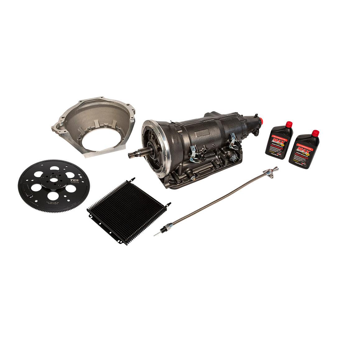4x Four Speed Transmission Package for 28 oz. Externally Balanced Small Block Ford, Electronic 4L80E-Based