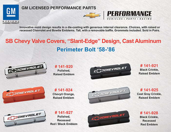 SB Chevy / Valve Covers, Slant Edge Design / Cast Aluminum