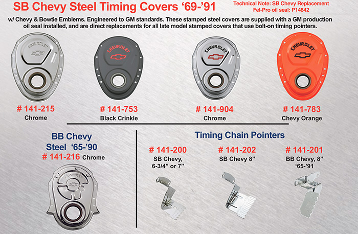 SBC / Steel Timing Covers 69-91 & Timing Chain Pointers