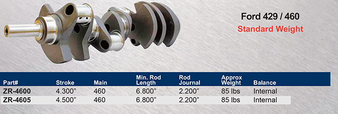 LPC Forged 4340 Steel Crankshaft 429 / 460 Big Block Ford