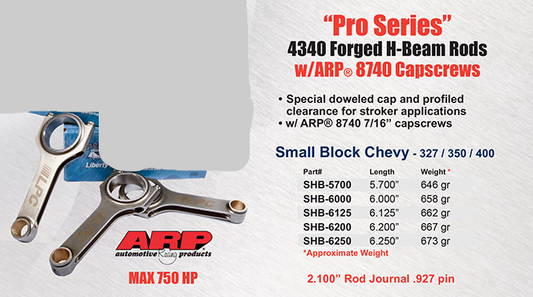 Small Block Chevy / Pro Series 4340 Forged / H-Beam Rods