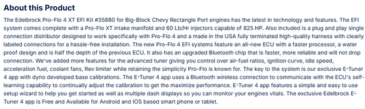 Edelbrock Pro-Flo 4 EFI XT-Style For Chevy Big-Block Rectangle Port
