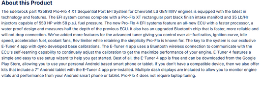 Edelbrock Pro-Flo 4 EFI XT-Style For Chevy LS Gen III/IV Small-Block