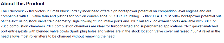 Victor Jr Small-Block Ford Cylinder Head