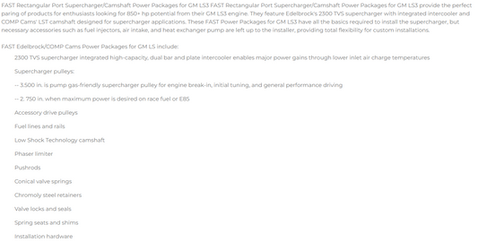 Race Supercharger Kit for GM LS3
