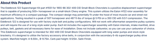 Edelbrock Supercharger Kit For 1957-86 Chevy Small-Block - Carbureted
