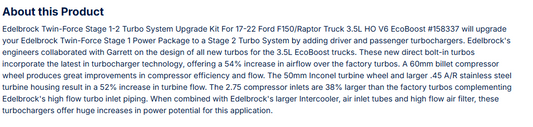 Edelbrock Twin-Force Stg 1-2 Upgrade Kit 17-22 Ford F150/Raptor 3.5L HO EcoBoost