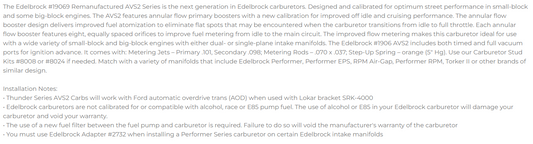 Edelbrock CARBURETOR REMAN AVS2 650 ELECTRIC CHOKE