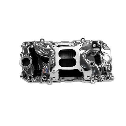 Edelbrock RPM Air-Gap Intake Manifold for Big-Block Chevy Oval Port, Chrome Plasma Finish