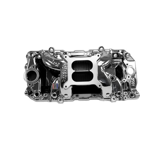 Edelbrock RPM Air-Gap Intake Manifold for Big-Block Chevy Oval Port, Chrome Plasma Finish
