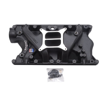 Edelbrock Performer 351-W Intake Manifold for S/B Ford 351 Windsor, Black Finish