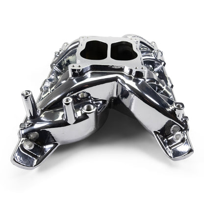 Edelbrock Performer RPM Pontiac 326-455 Intake Manifold, Chrome Plasma Finish