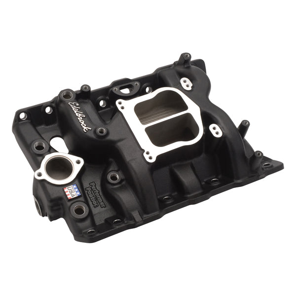 Edelbrock Performer Intake Manifold for 1965-79 Pontiac 326-455 Non-EGR, Black Finish