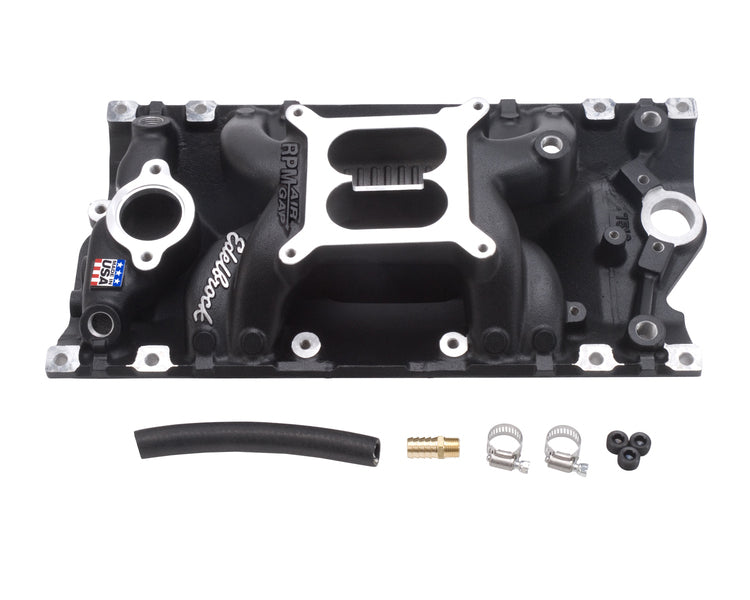 Edelbrock Performer RPM AIR-GAP Small Block Chevy Vortec Black Intake Manifold
