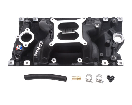 Edelbrock Performer RPM AIR-GAP Small Block Chevy Vortec Black Intake Manifold