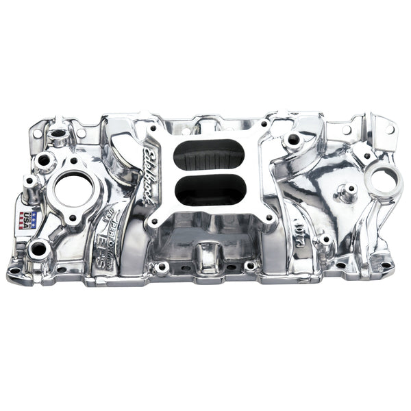 Edelbrock Performer EPS Intake Manifold for 1955-86 Small-Block Chevy, Polished Finish