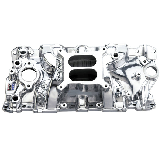Edelbrock Performer EPS Intake Manifold for 1955-86 Small-Block Chevy, Polished Finish