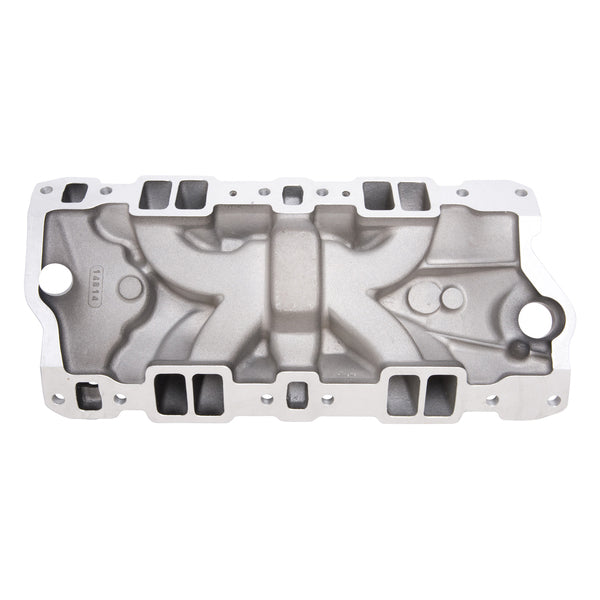 Edelbrock Performer EPS Manifold w/Oil Fill Tube for Small-Block Chevy, Black Finish