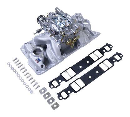 Edelbrock Single-Quad Manifold and carb Kit for 1957-86 Small-Block Chevy