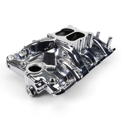 Edelbrock Performer RPM Pontiac 326-455 Intake Manifold, Chrome Plasma Finish
