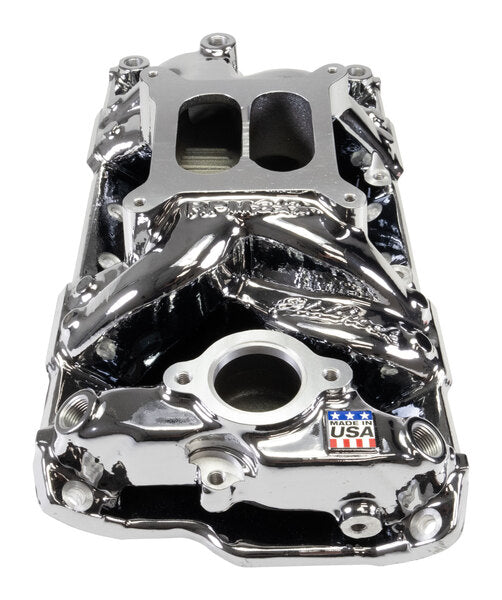 Edelbrock Performer RPM Small Block Chevy AIR-Gap Intake Manifold, Chrome Plasma finish