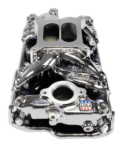 Edelbrock Performer RPM Small Block Chevy AIR-Gap Intake Manifold, Chrome Plasma finish