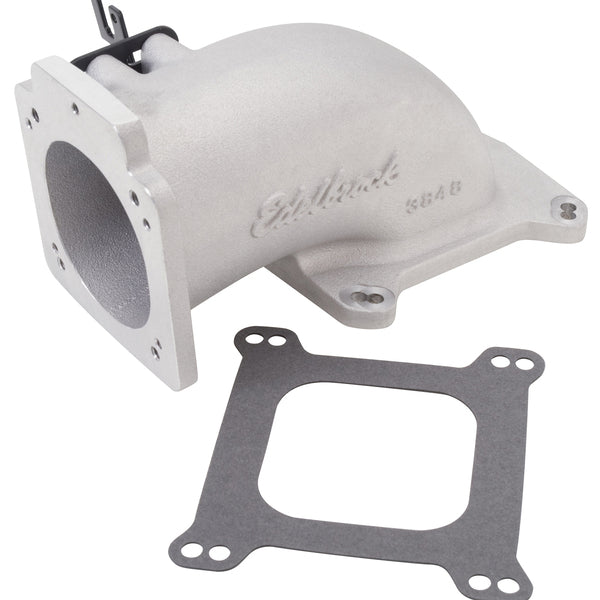 Edelbrock Throttle Body Intake Elbow Low Profile, 90mm Opening, Satin Finish