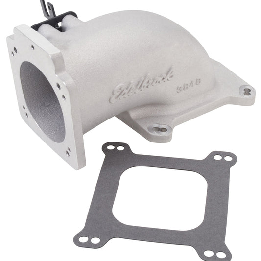 Edelbrock Throttle Body Intake Elbow Low Profile, 90mm Opening, Satin Finish