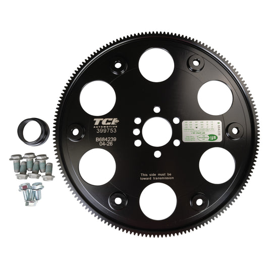 TCI GM Chevy LS Engine 6-bolt Crankshaft SFI Flexplate with 10.75" and 11.062" Converter Patterns and Converter Pilot Extension