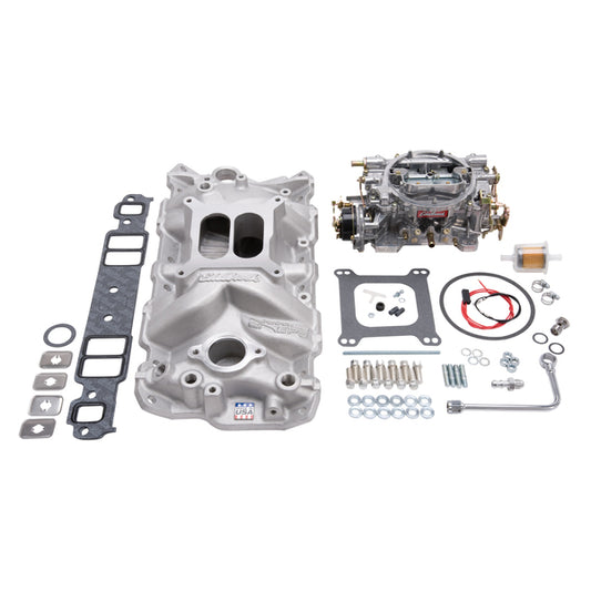 Edelbrock  Single-Quad Manifold and carb Kit for 1957-86 Small-Block Chevy