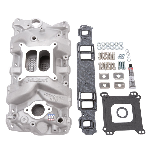 Edelbrock Edelbrock Chevrolet SBC RPM Manifold w/ Gaskets, Bolts, Studs, RTV