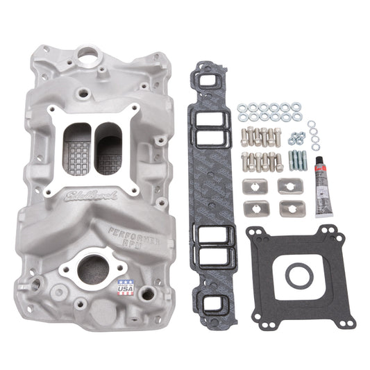 Edelbrock Edelbrock Chevrolet SBC RPM Manifold w/ Gaskets, Bolts, Studs, RTV