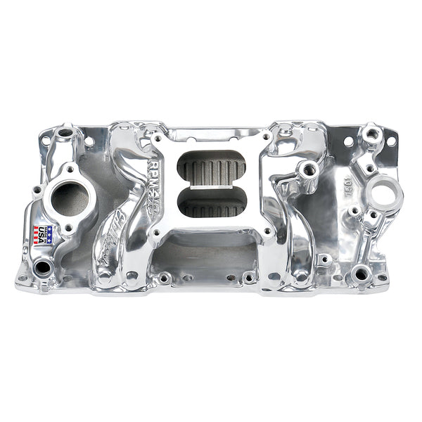 Edelbrock Performer RPM AIR-Gap Small Block Chevy Polished Intake Manifold