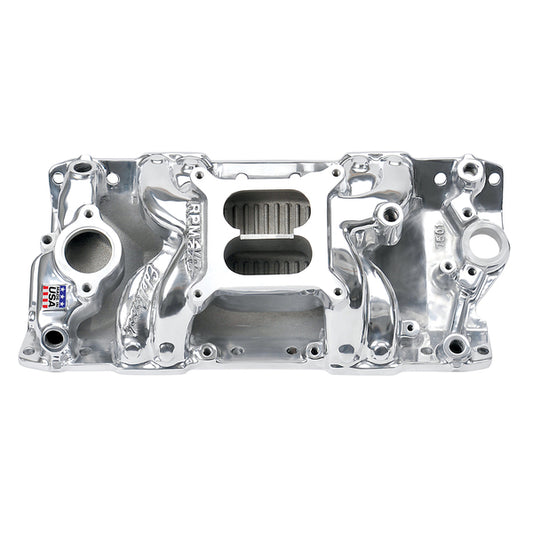 Edelbrock Performer RPM AIR-Gap Small Block Chevy Polished Intake Manifold