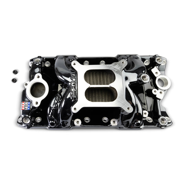 Edelbrock Performer RPM Small Block Chevy AIR-Gap Intake Manifold, Black Plasma finish