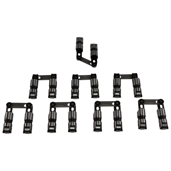 Sportsman Solid Roller Lifters with Bushings for Ford SVO with Yates Head, .875" Diameter, (8) Centered/ (8) Right Offset - Set of 16