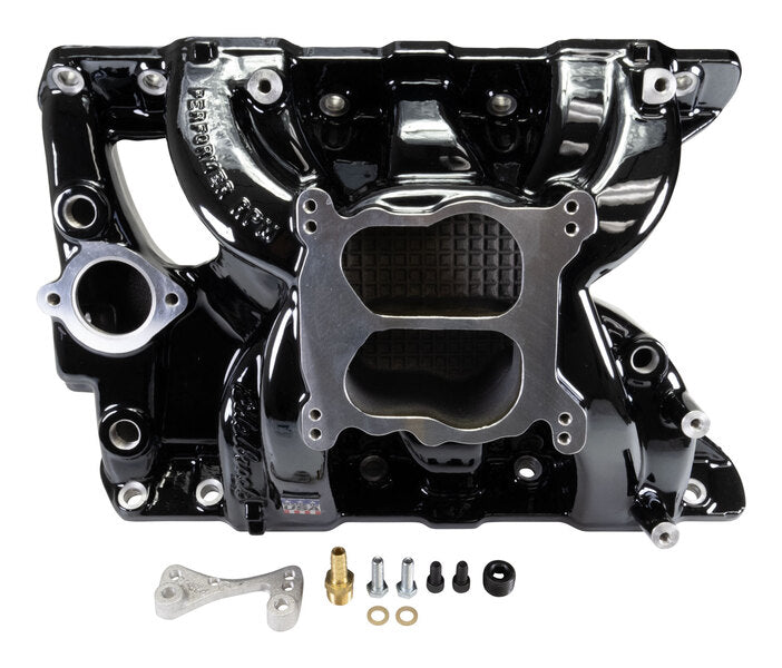 Edelbrock Performer RPM Pontiac 326-455 Intake Manifold, Black Plasma Finish