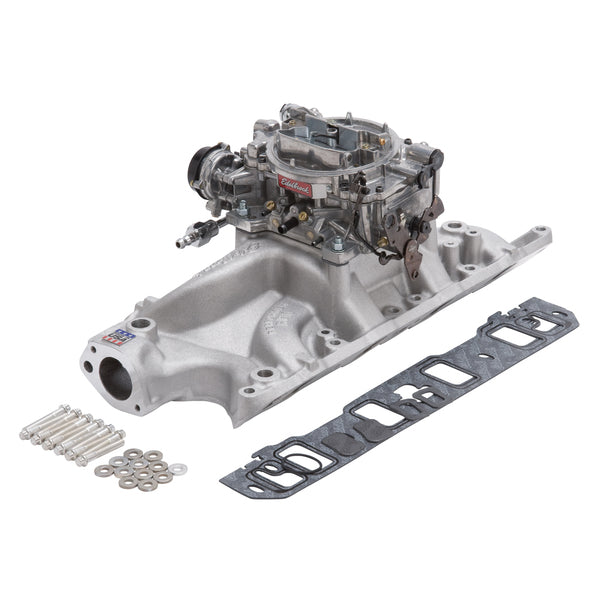 Edelbrock Single-Quad Manifold and carb Kit for Small-Block Ford 289-302