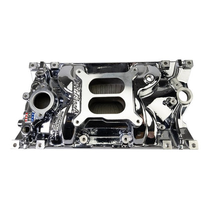 Edelbrock Perf EPS Manifold for Small-Block Chevy Vortec, Chrome Plasma Finish