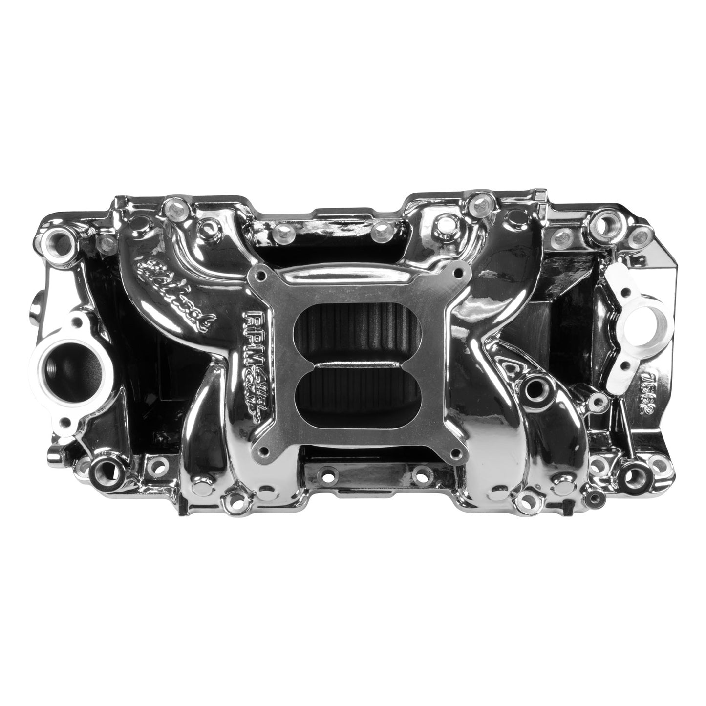 Edelbrock MANIFOLD; BIG BLOCK CHEVY RECTABLE PORT RPM AIR GAP - CHROME PLASMA FINISH