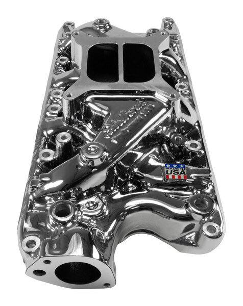 Edelbrock Edelbrock Performer Intake Manifold for Small-Block Ford, Chrome Plasma Finish