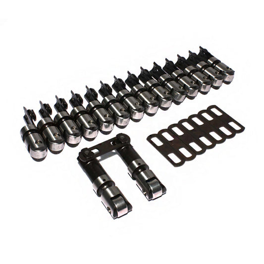 Endure-X Solid Roller Lifters for Chevrolet 265-400, .842" Diameter, Centered, .300" Tall, Cutaway Body with Oil Band - Set of 16
