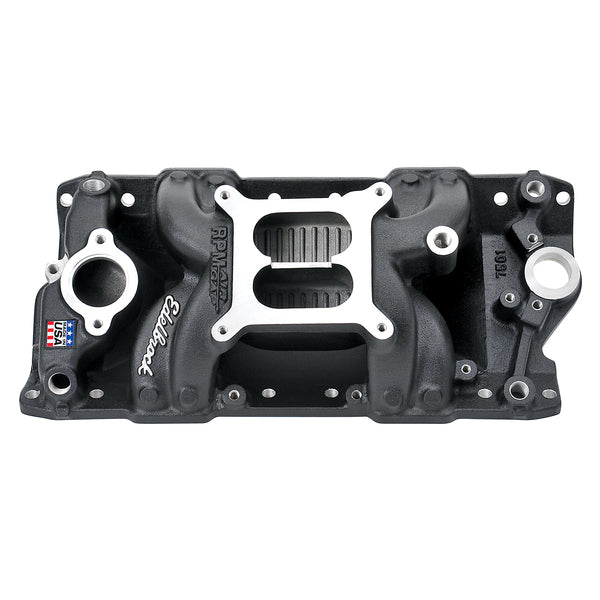 Edelbrock Performer RPM AIR-Gap Small Block Chevy Black Intake Manifold