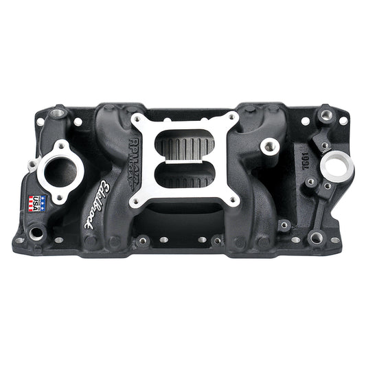 Edelbrock Performer RPM AIR-Gap Small Block Chevy Black Intake Manifold