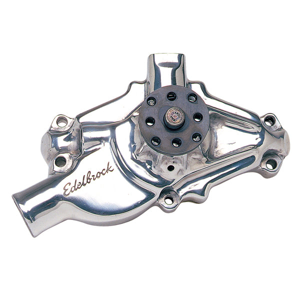 Edelbrock Water Pump for Small-Block Chevy in Polished Finish (Short)