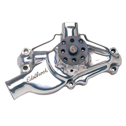 Edelbrock Water Pump for Small-Block Chevy in Polished Finish (Short)