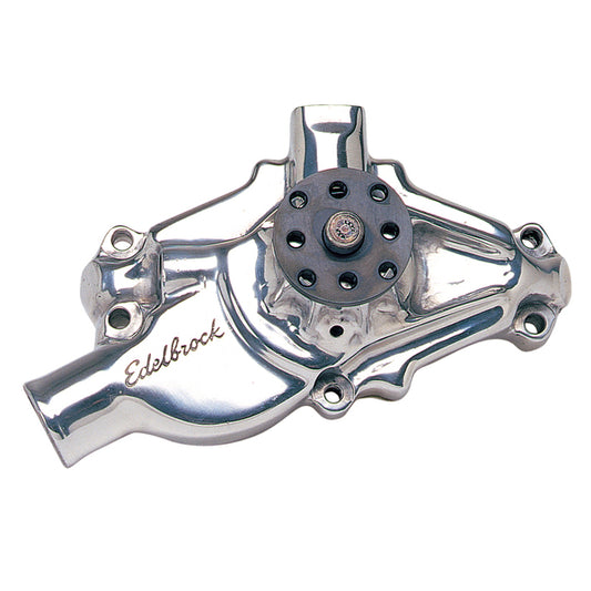 Edelbrock Water Pump for Small-Block Chevy in Polished Finish (Short)