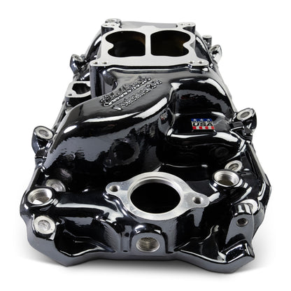 Edelbrock Performer 2-O Manifold for 1965-90 B/B Chevy Oval Port Heads, Black Plasma
