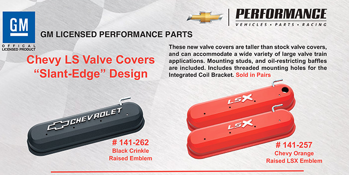 Chevy LS Valve Covers / Slant-Edge'' Desgin